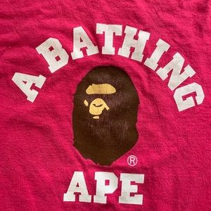 A Bathing ape hot pink shirt size 2XL
